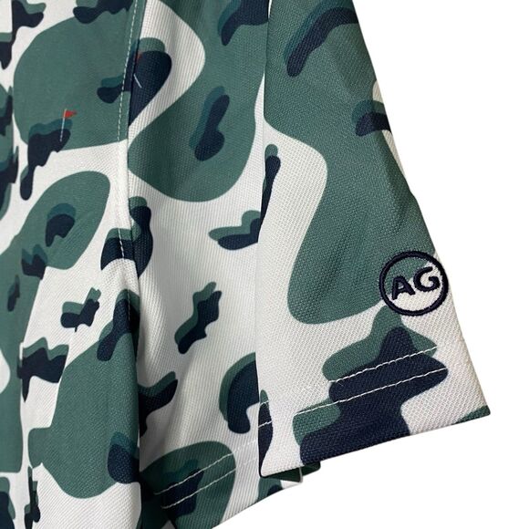 AG Adriano Goldschmied Polo Shirt Mens M Golf Course Camo Graphic Preppy NEW - Picture 5 of 9